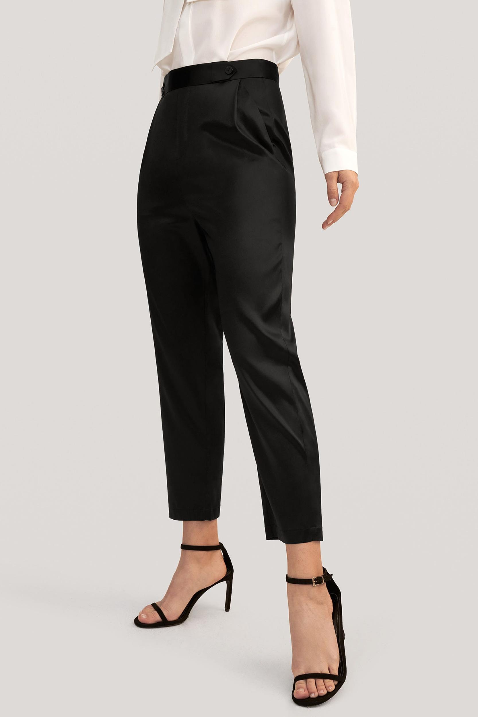 Comfort Fit Silk Cigarette Pants Product Image