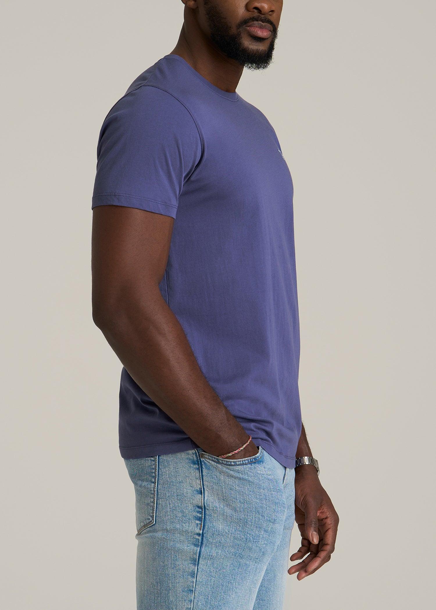 MODERN-FIT Embroidered Logo Crewneck T-Shirt for Tall Men in Future Dusk Product Image