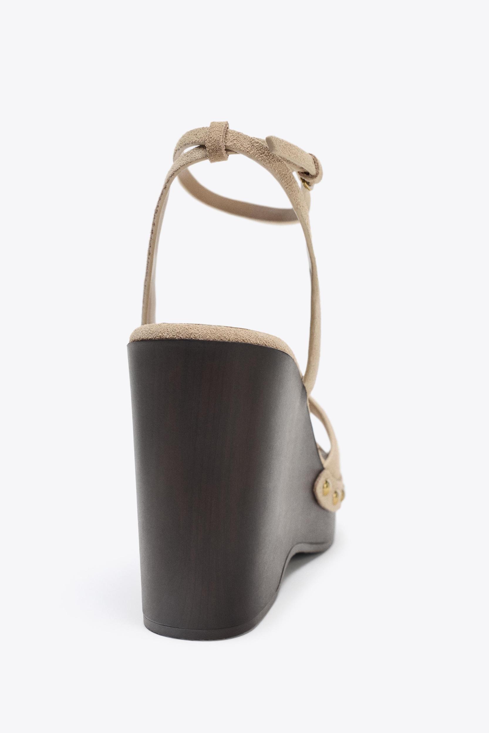 STUDDED SUEDE SANDALS Product Image