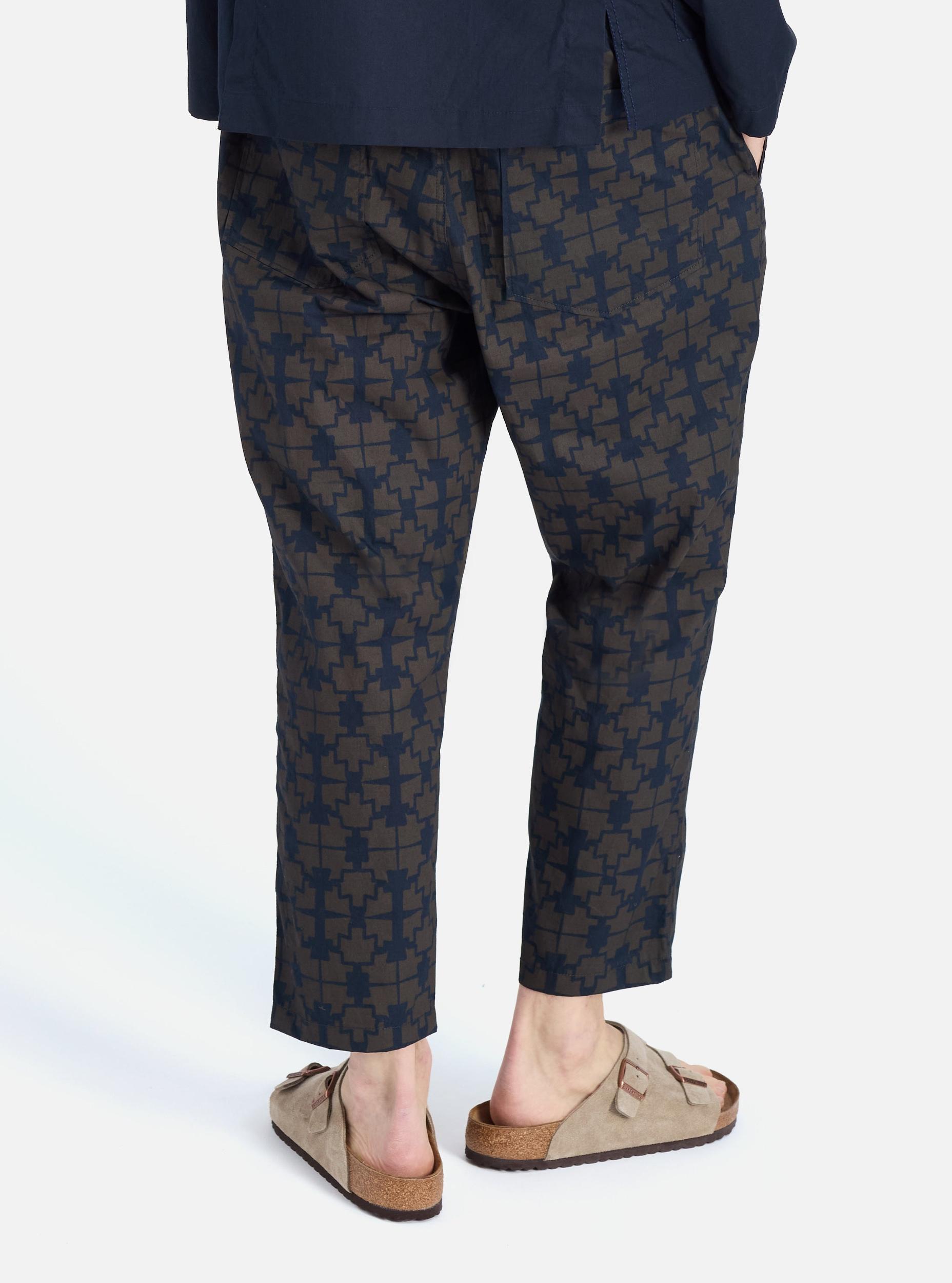 Universal Works Hi Water Trouser in Navy Mitla Print Cotton Product Image