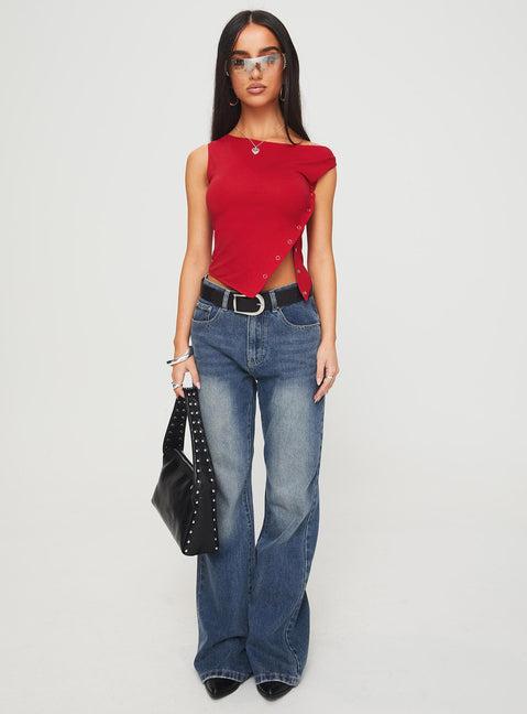 Karre Off The Shoulder Top Red Product Image