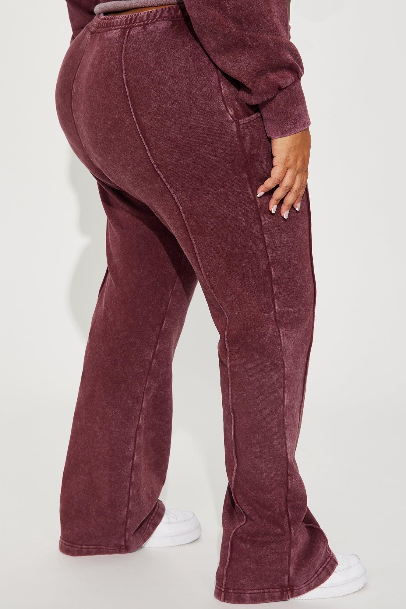 Chill Out Lounge Flare Pant - Burgundy Product Image