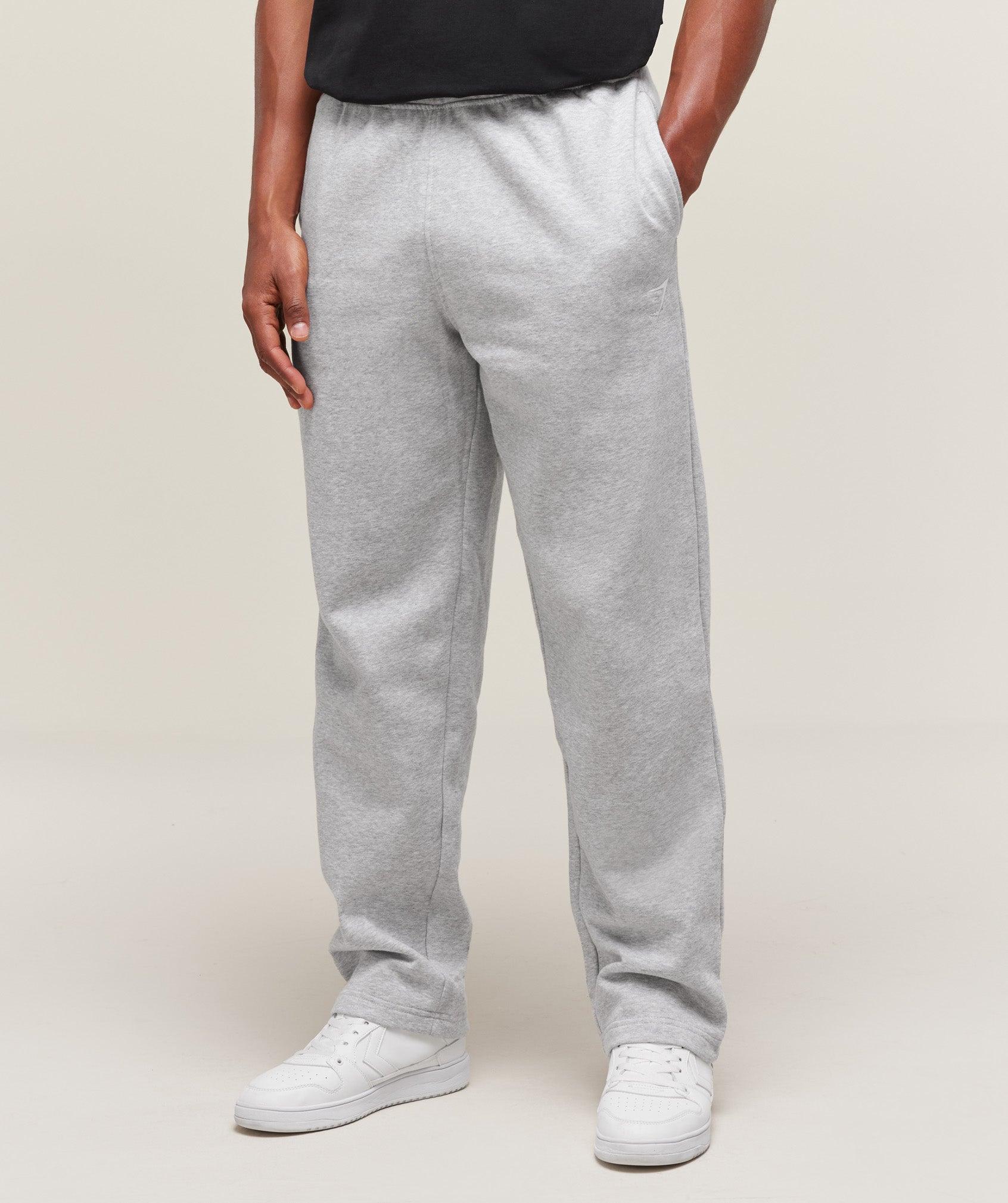 Gymshark Crest Straight Leg Joggers - Light Grey Marl Male Product Image