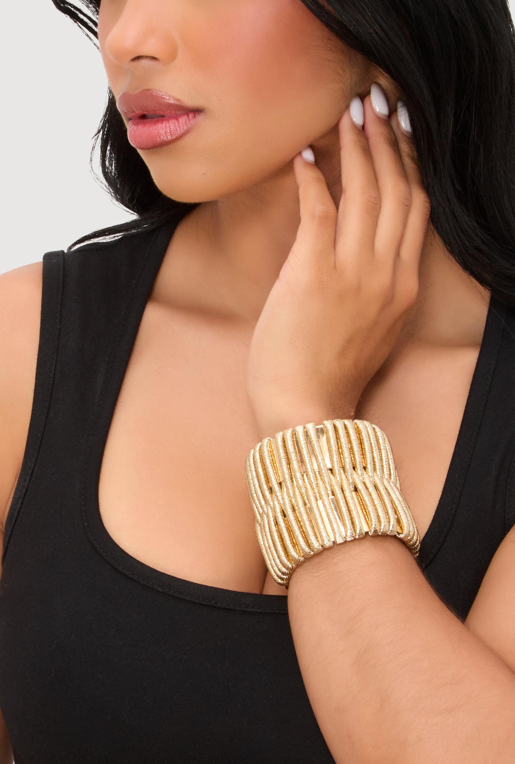 Stylish Metallic Textured Swirl Drop Earrings Male Product Image