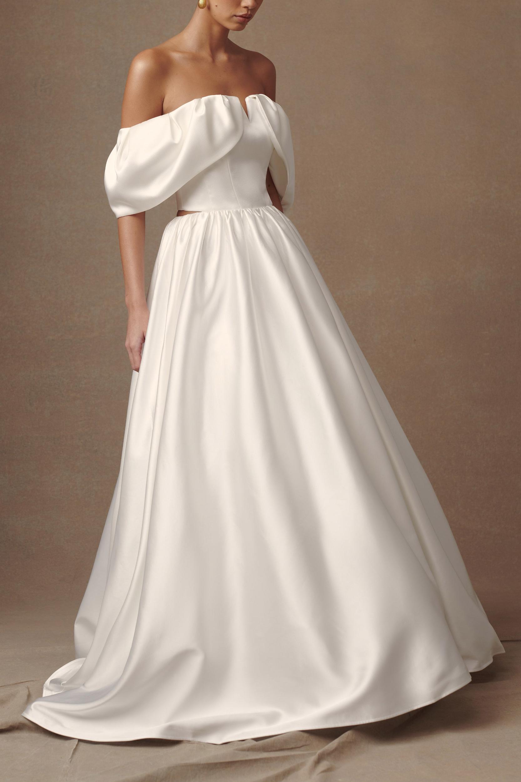 Kelsey Satin Maxi Skirt - White Product Image