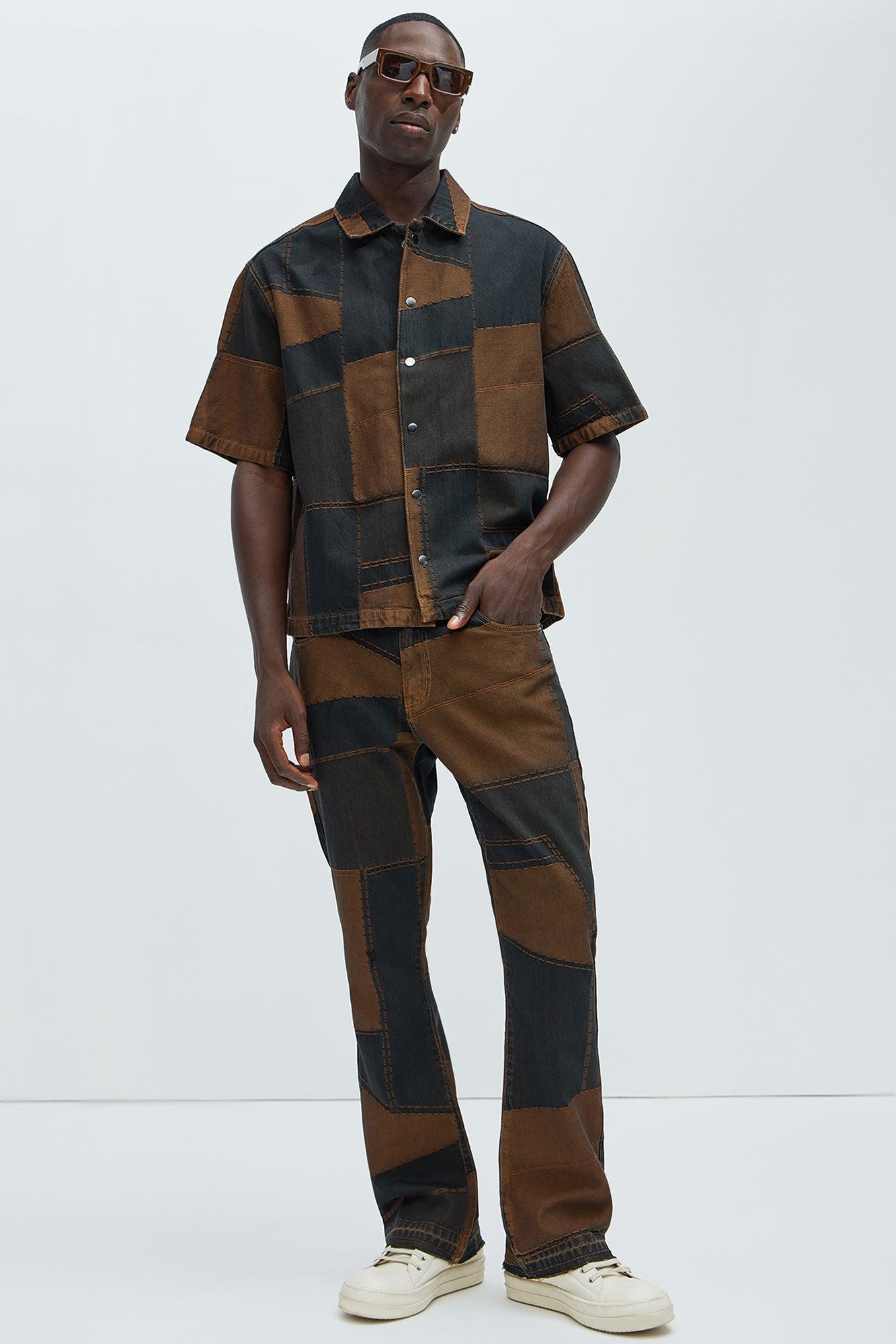 Verdugo Stacked Slim Flare Jeans - Brown/combo Product Image