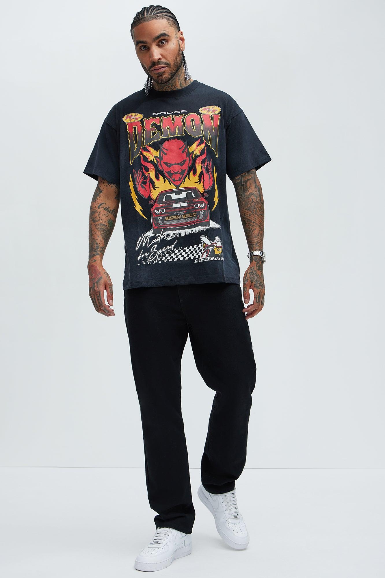 Dodge Hellcat Demon Oversized Short Sleeve Tee - Black Product Image