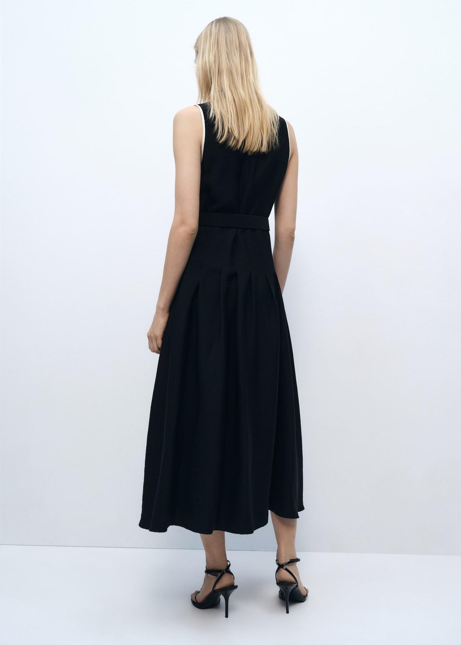 Flared midi-dress with belt - Women | MANGO USA Product Image