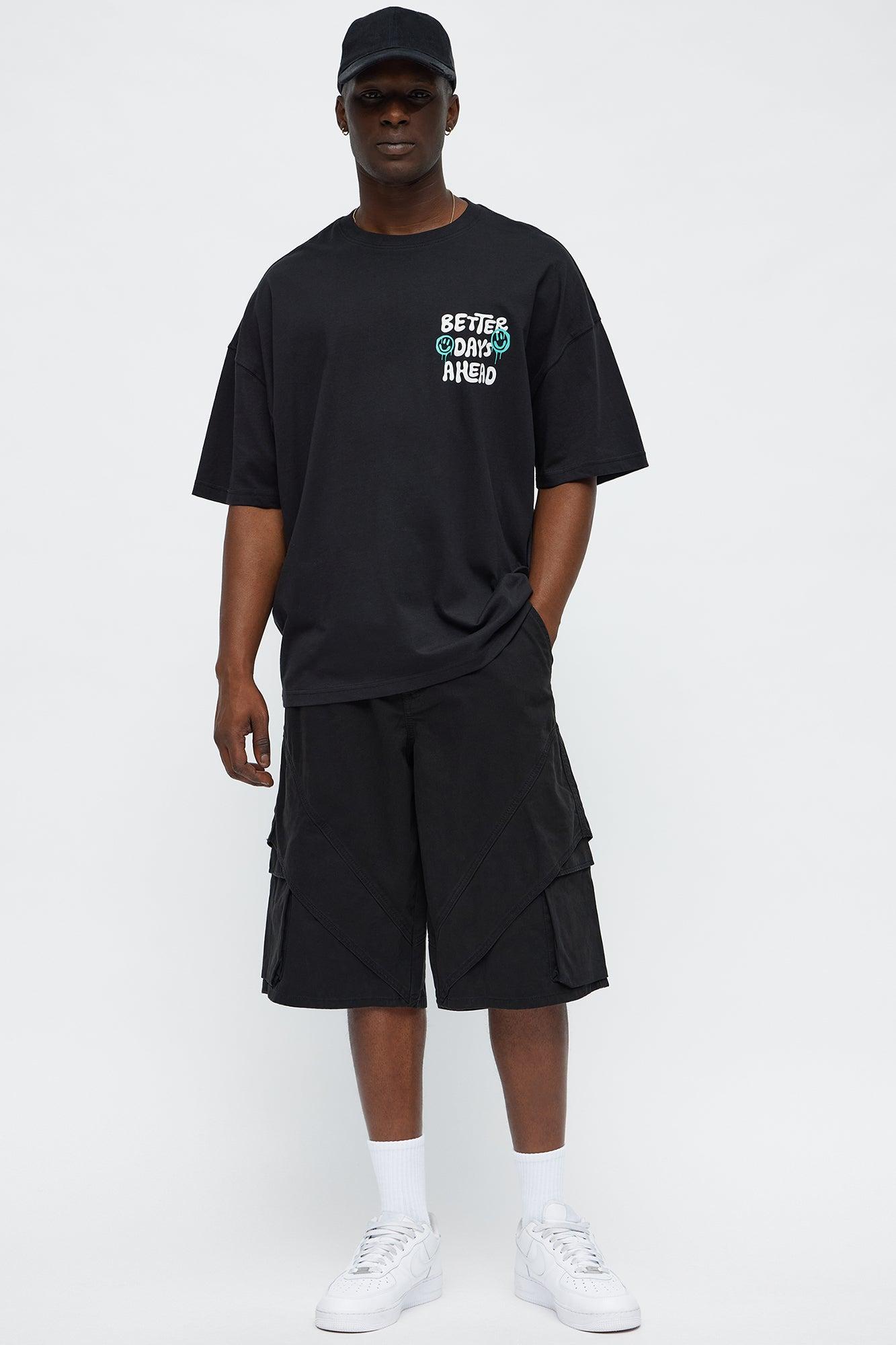 Better Days Are Ahead Oversized Short Sleeve Tee - Black Product Image