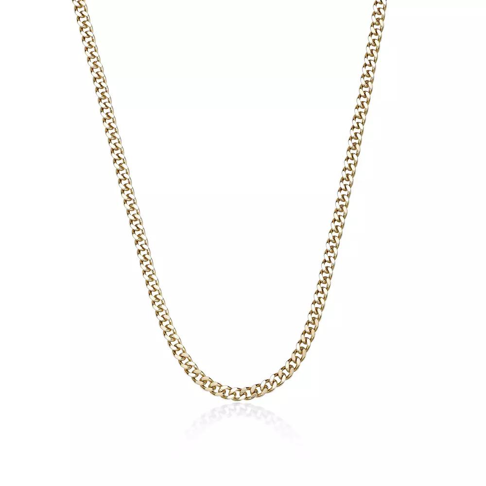Mens LYNX Stainless Steel 6mm Curb Chain Necklace Gold Tone Product Image