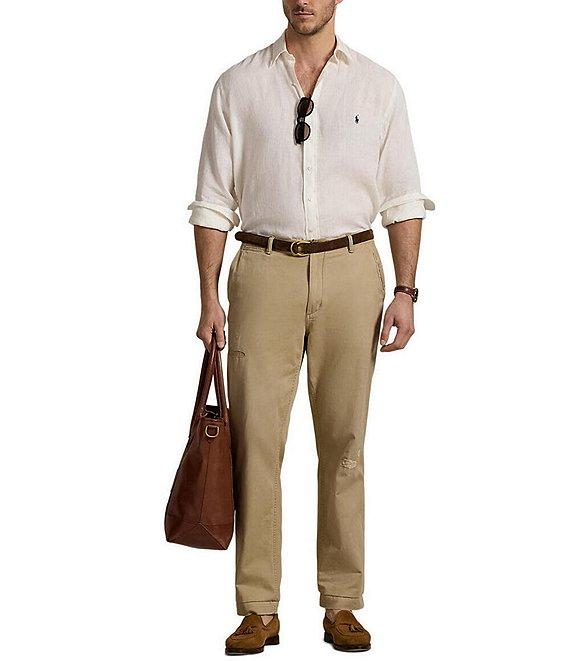 Polo Ralph Lauren Big & Tall Piece Dye Linen Long Sleeve Woven Shirt Product Image