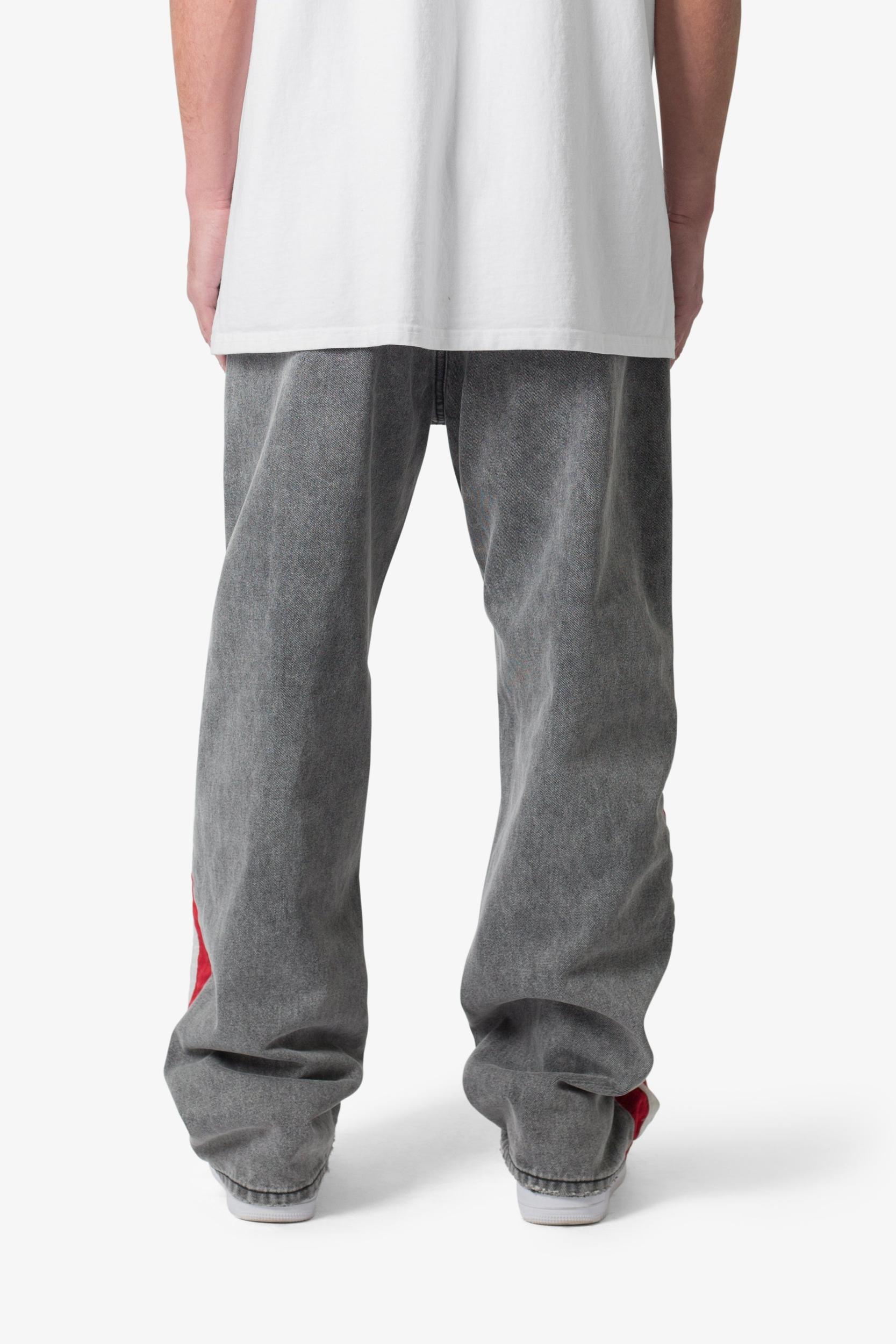 Ultra Baggy Stripe Denim - Black/Red Product Image