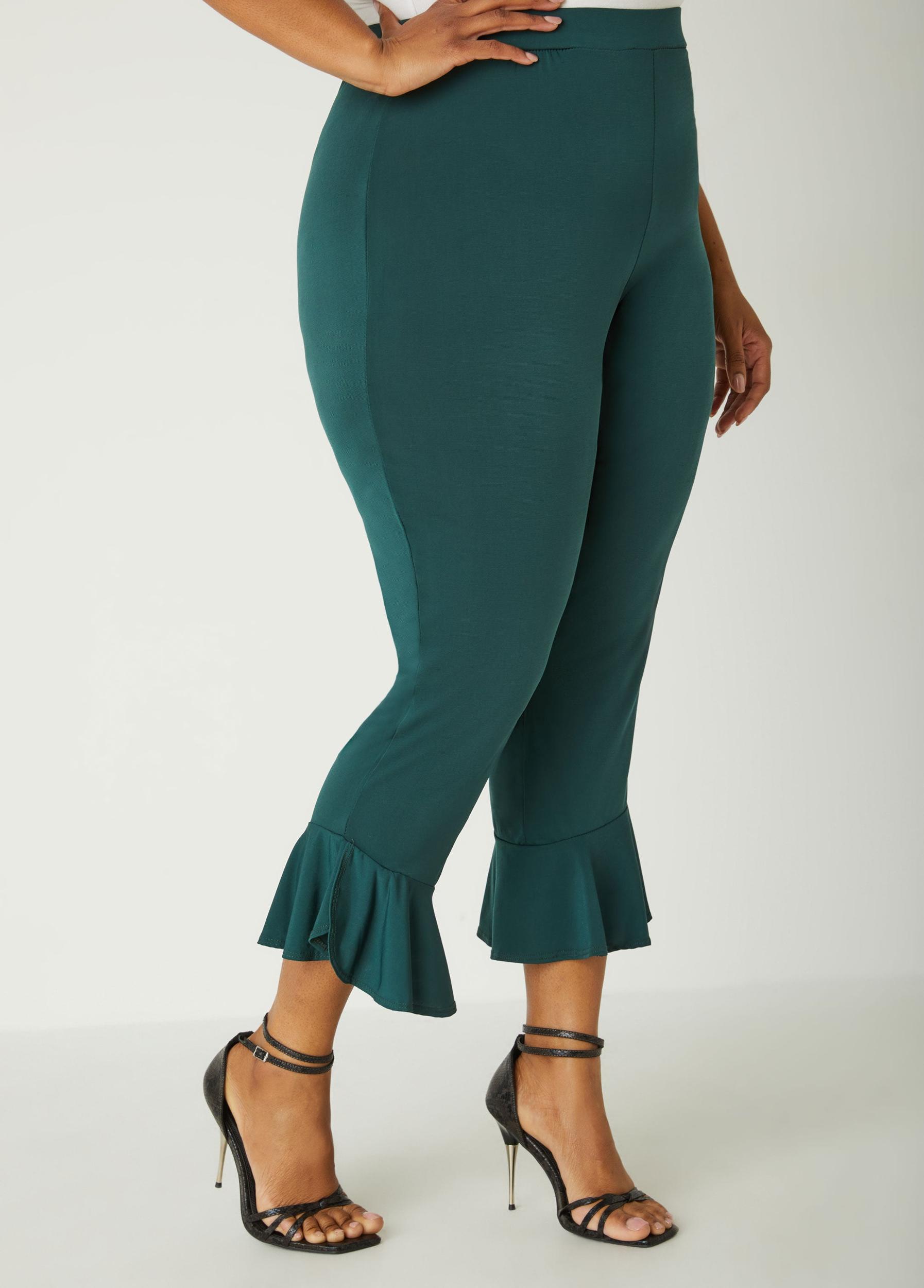 Ruffle Trimmed High Waist Leggings Product Image