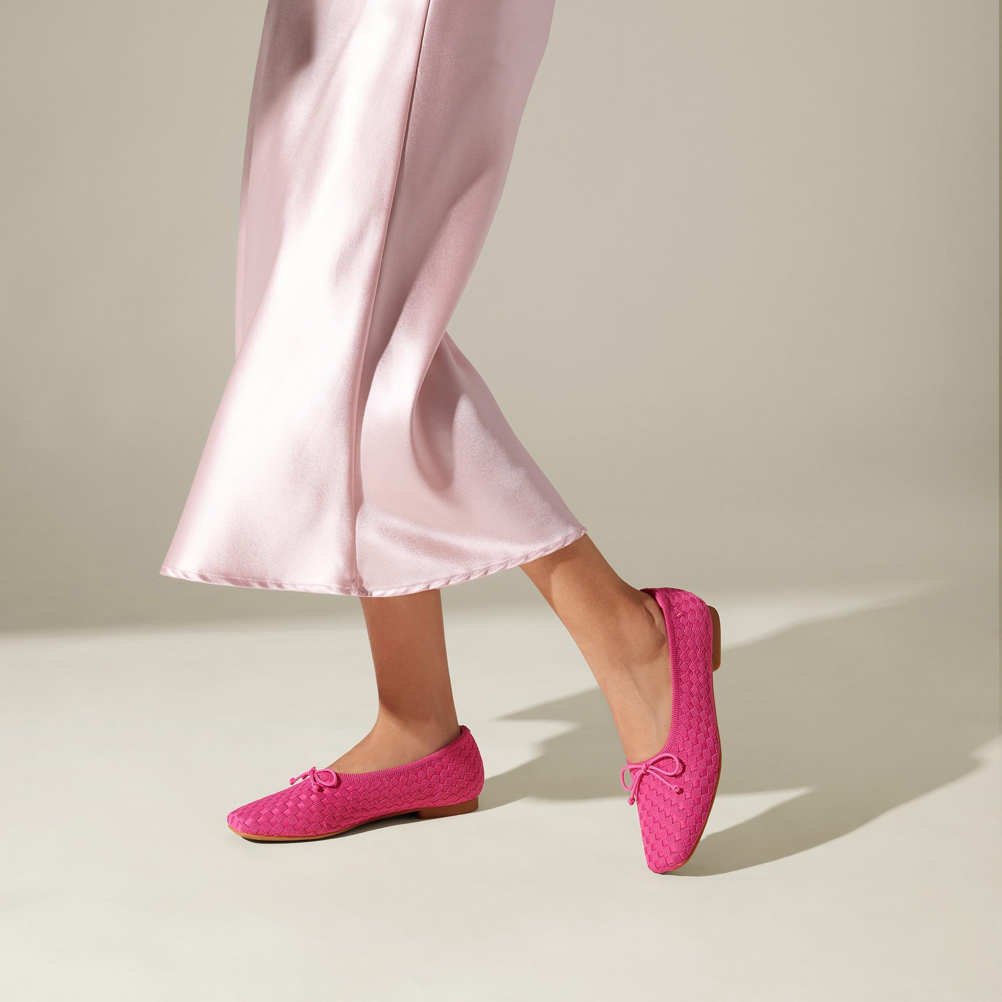 Square-Toe Bow Ballerina Flats (Margaret) Product Image