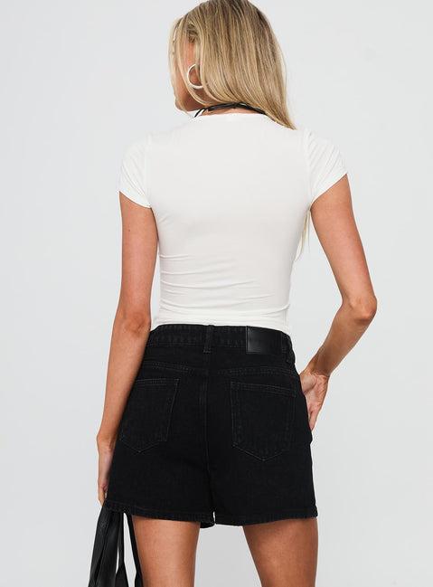 Tropicana Denim Shorts Washed Black Product Image