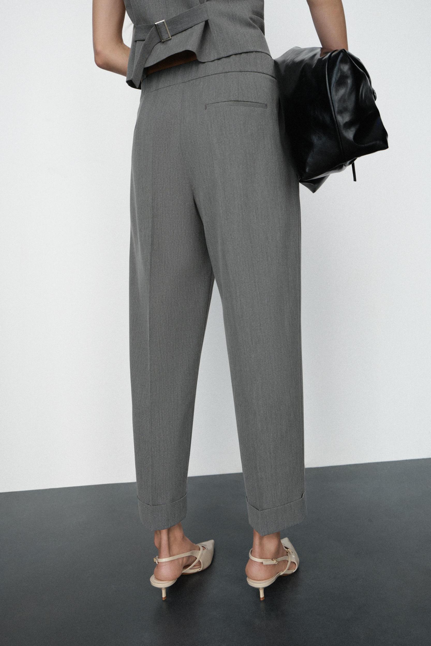 PANTS WITH DARTS AND CUFFED HEM Product Image