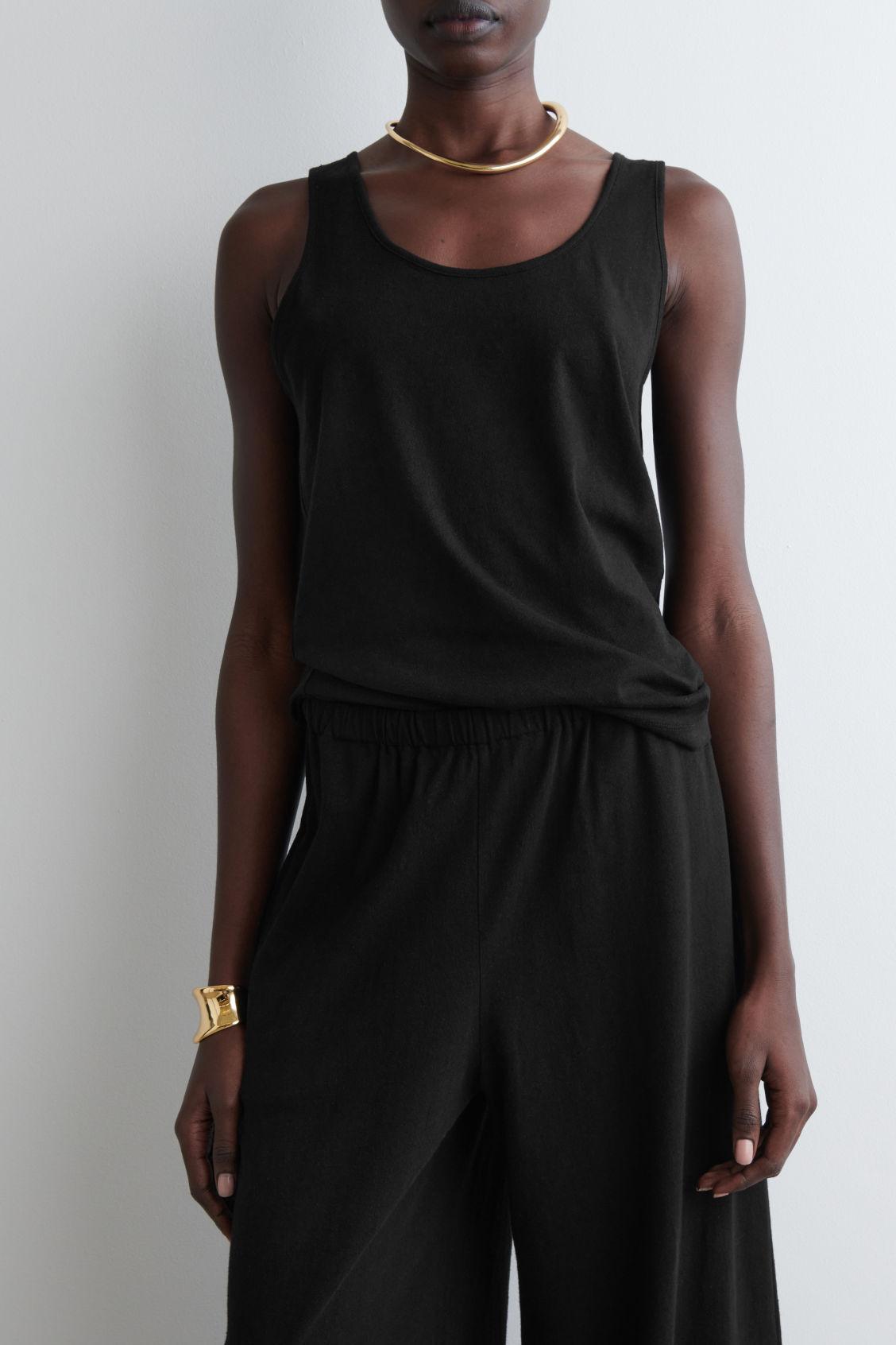 COTTON-LINEN WIDE-LEG TROUSERS Product Image