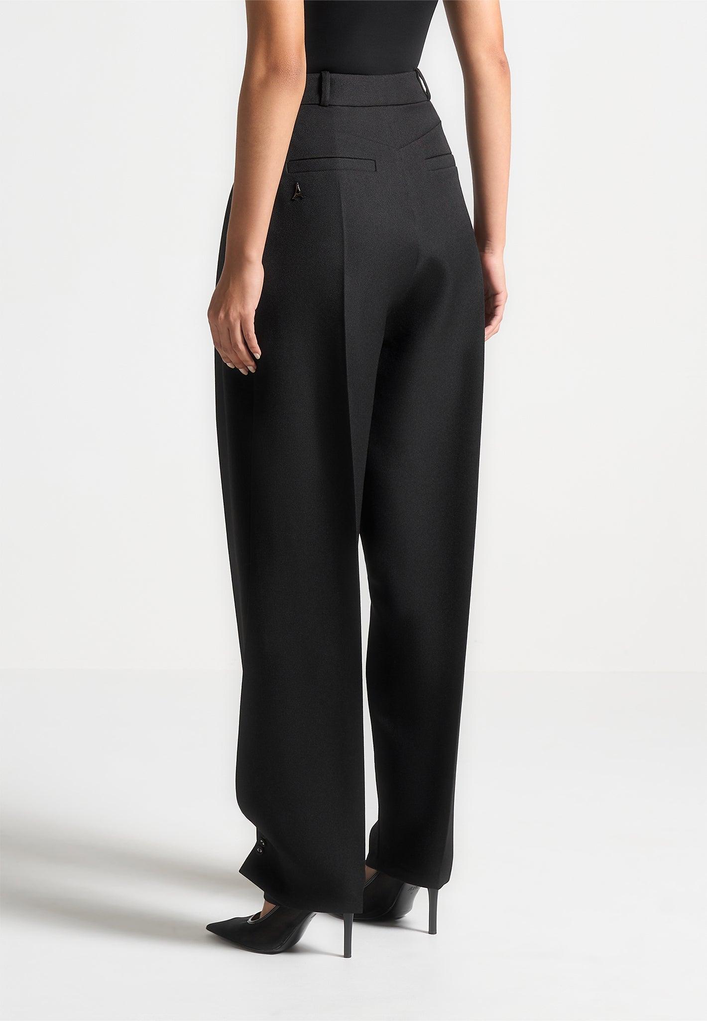 Sophie - Twist Leg Tailored Trousers - Black Female Product Image