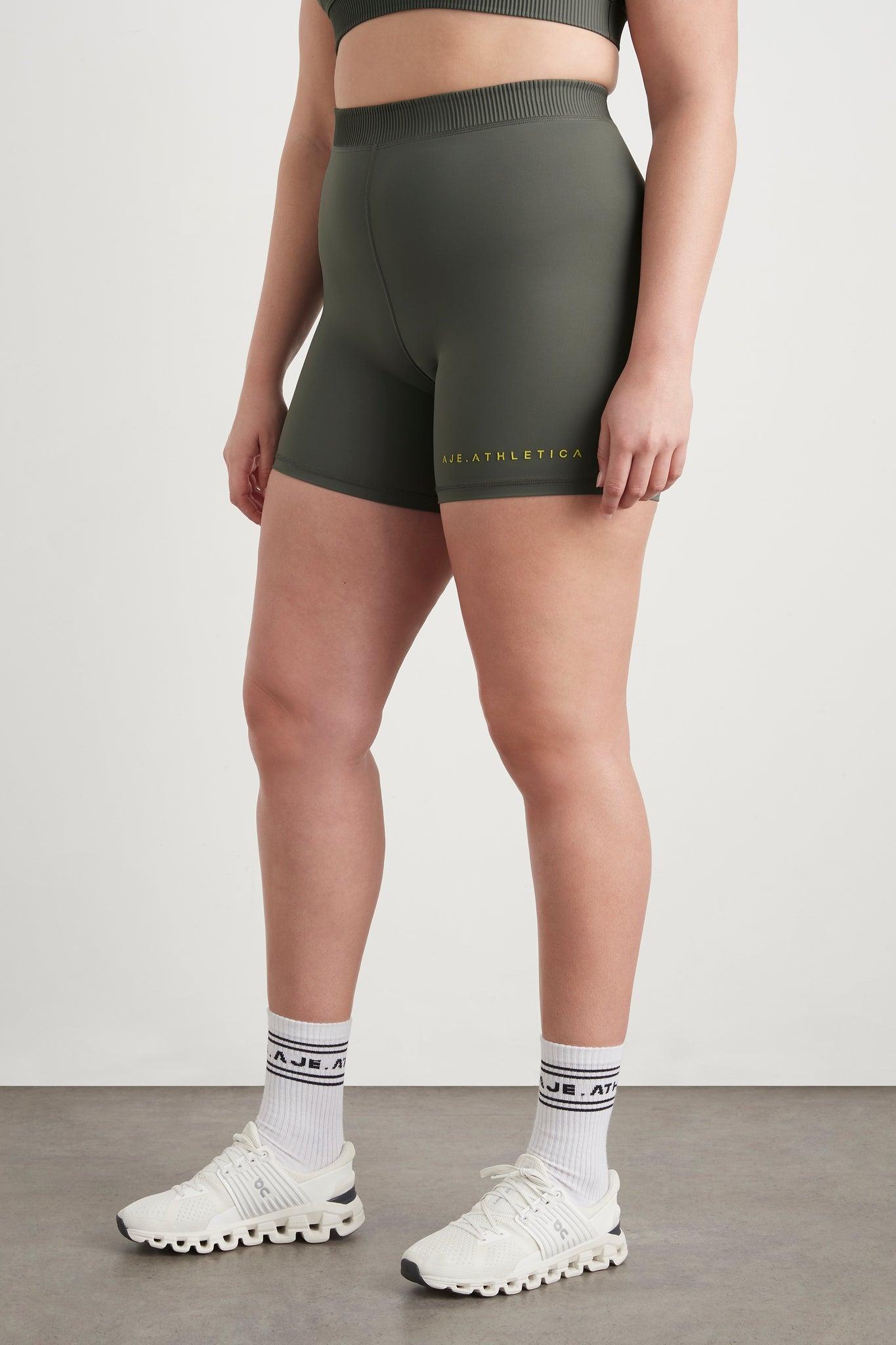 High Rise Pintuck Mid Length Bike Shorts 625 Product Image
