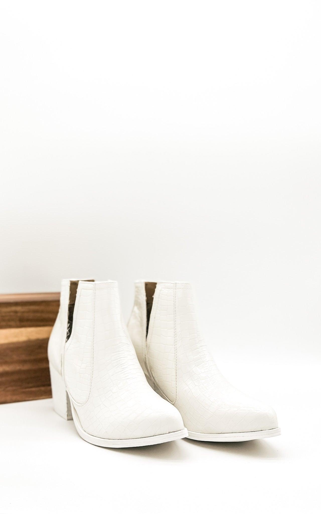 Tarim Bootie in White Croc (Online Exclusive) Product Image