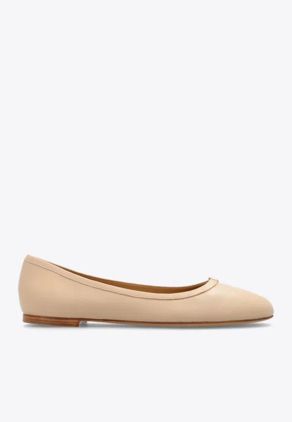 CHLOÉ Woman Ballet Flats Sand Size 9 Leather In Beige Product Image