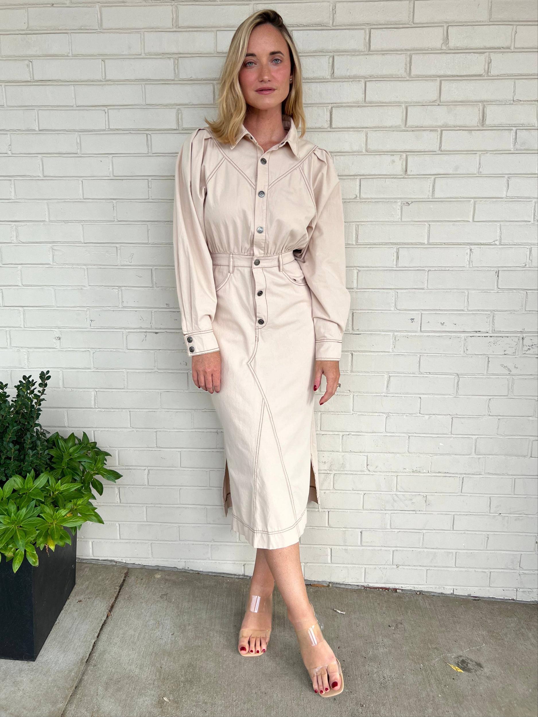 Composed Button Front Midi Shirt Dress Product Image