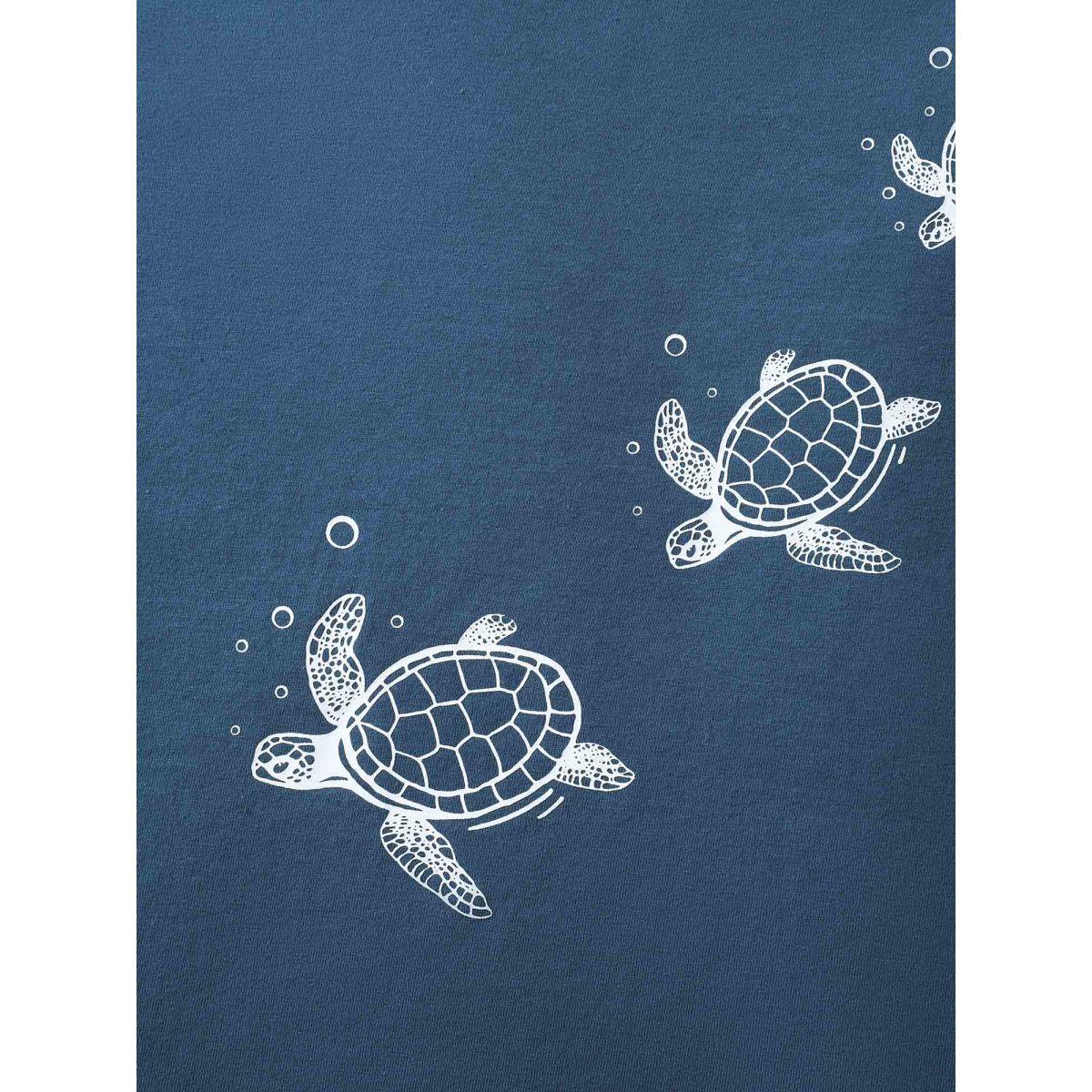 Plus Size Turtle Print V-Neck Tank Top Women Aegean Leisure Non V-neck Casual Tank Tops Camis BloomChic 22-24/3X Product Image