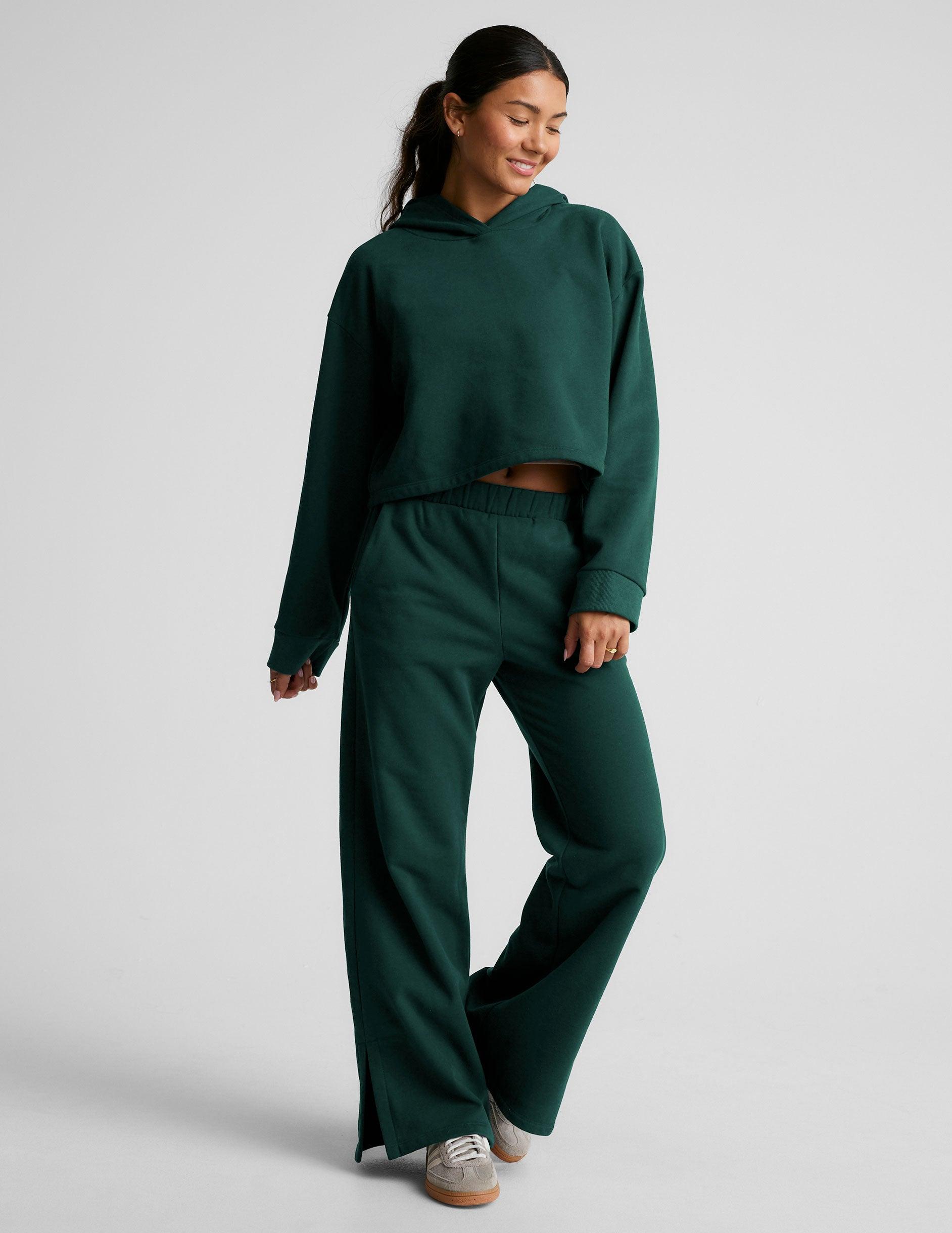 LuxeFleece Happiness Cropped Hoodie Product Image