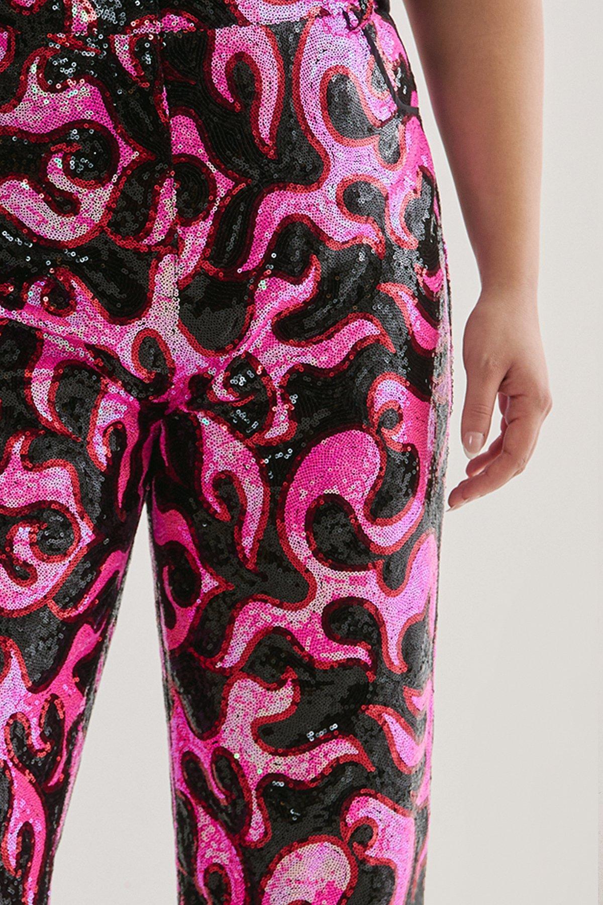 Plus Western Sequin Trouser Product Image