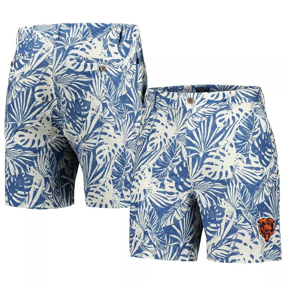 Men's Margaritaville Navy Chicago Bears Sandwashed Monstera Print Amphib Shorts, Size: 36, Blue Product Image