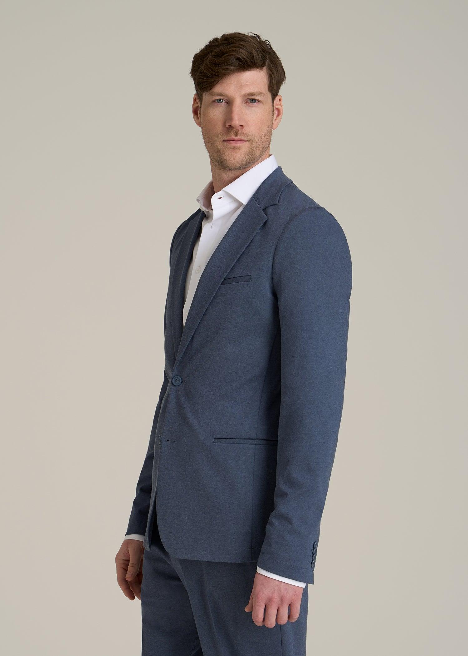 Flex Tech Suit Jacket for Tall Men in Medium Blue Nailhead Male Product Image
