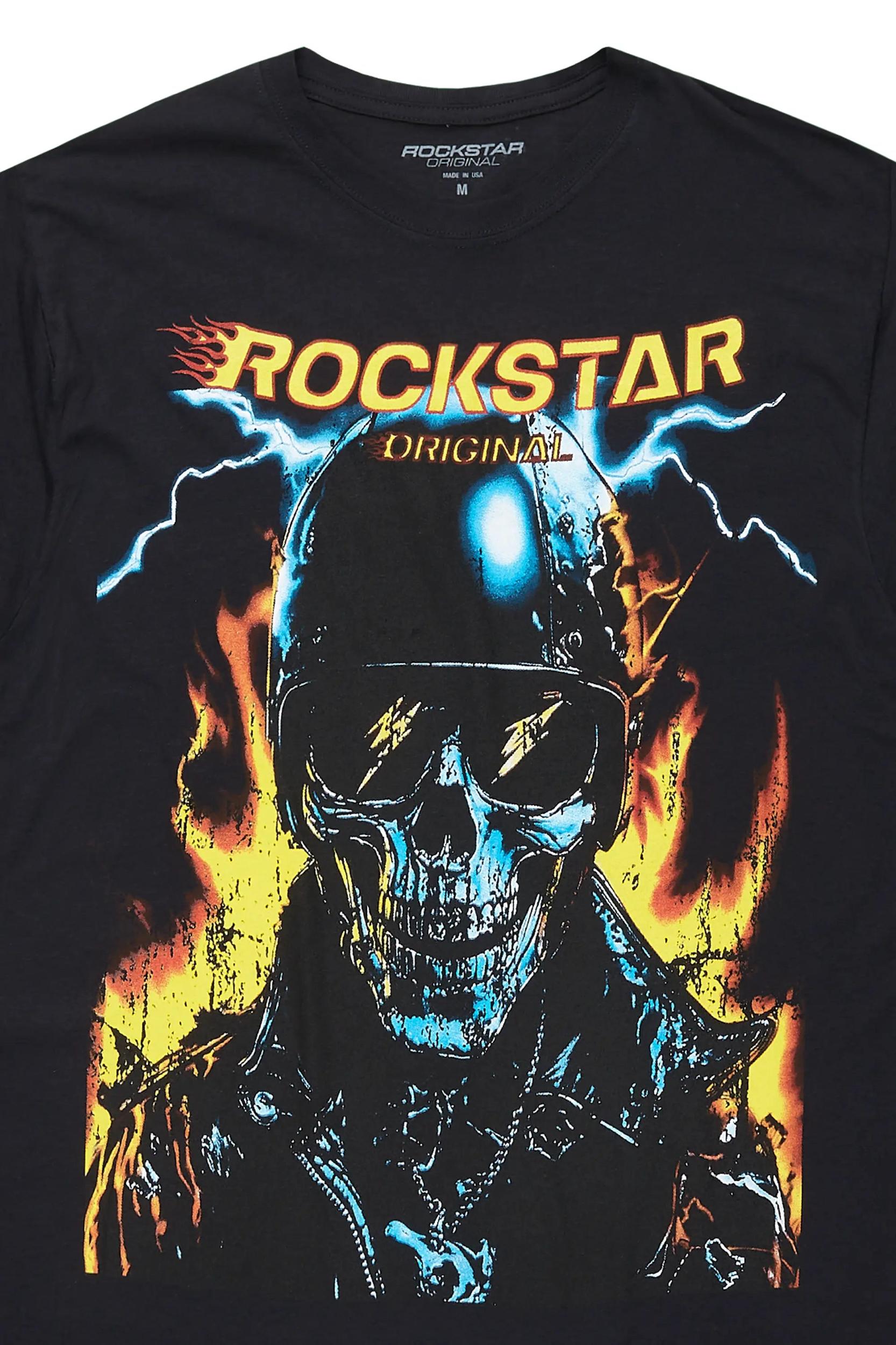 Balius Black Oversized Graphic T-Shirt Male Product Image