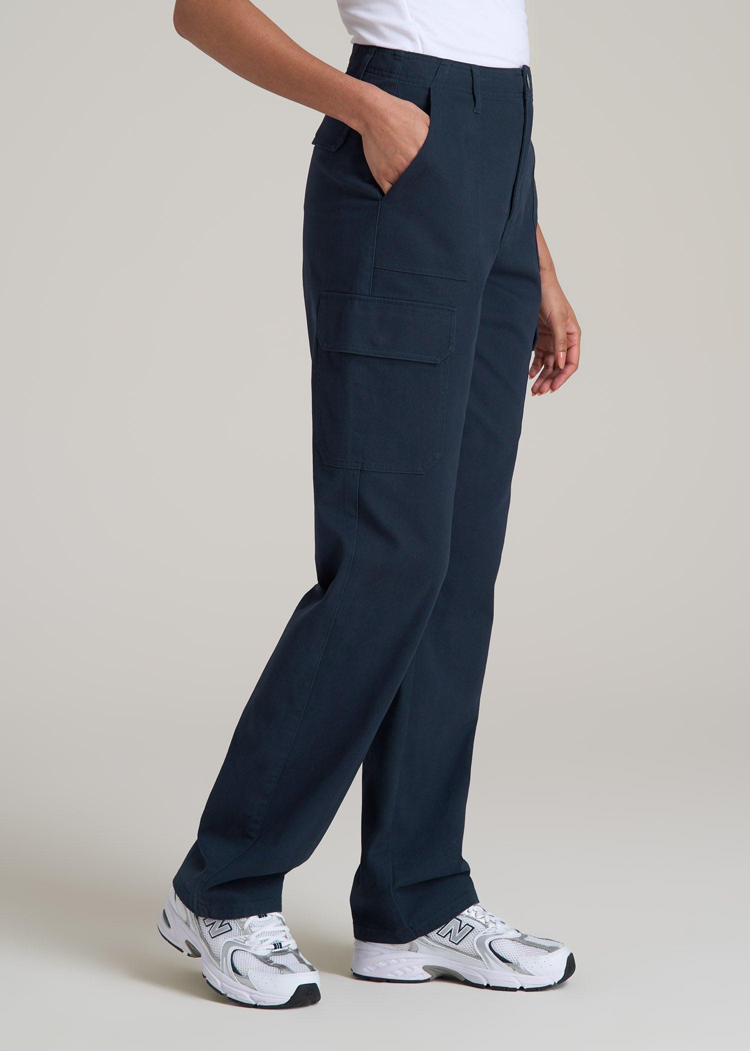 Straight Leg Cargo Chino Pants for Tall Women in Navy Female Product Image