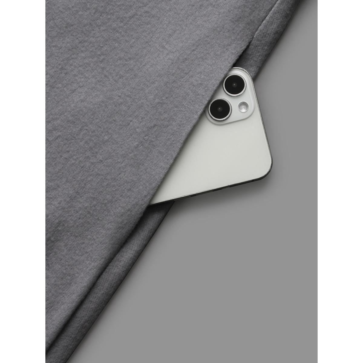 Plus Size V Neck Colorblock Contrast Pocket Dress Mediumgray Women Casual Contrast V-neck Long Sleeve Curvy BloomChic 10/M Product Image