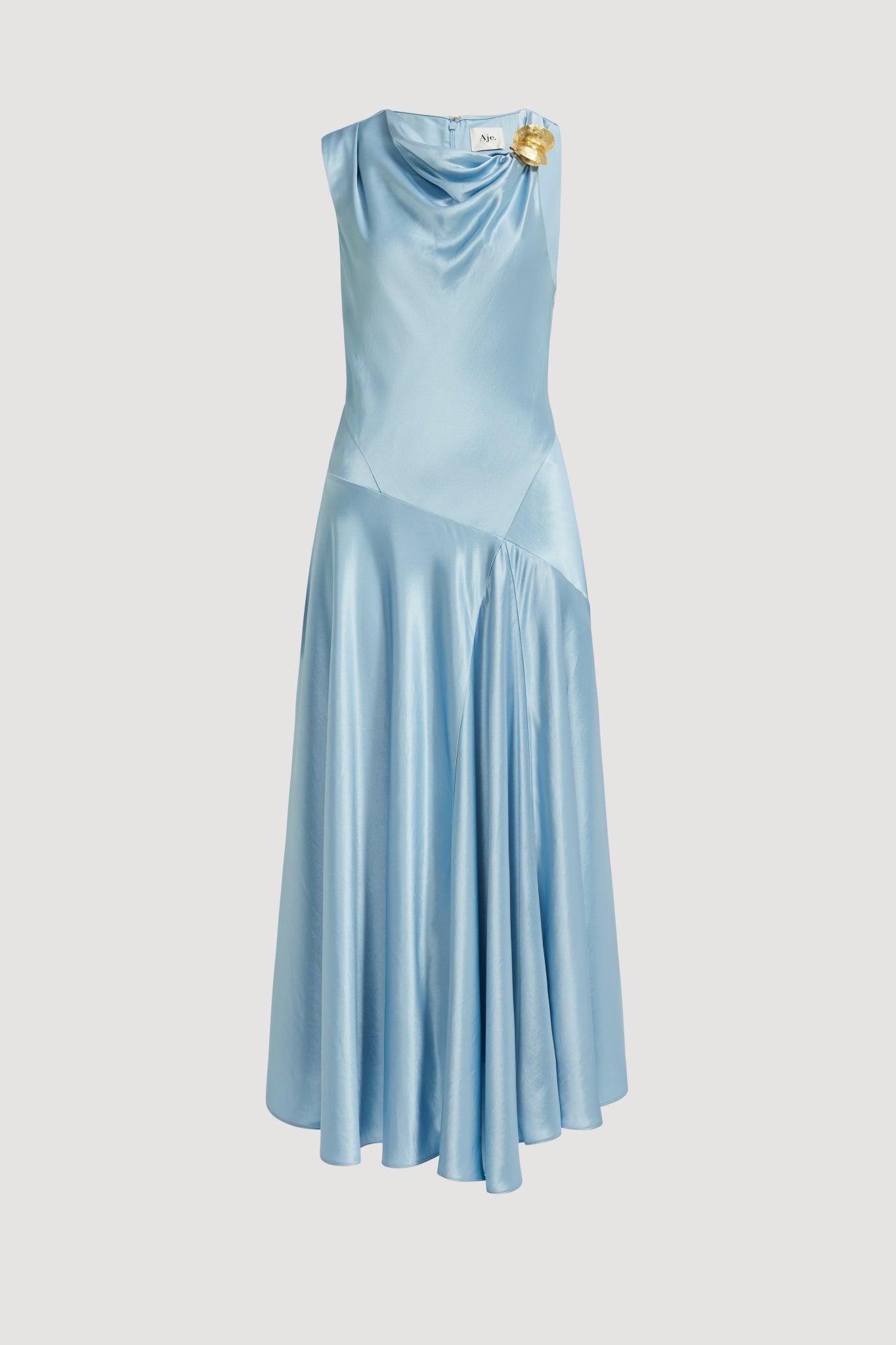 Siren Midi Dress-BLUE BELL / 4 Product Image