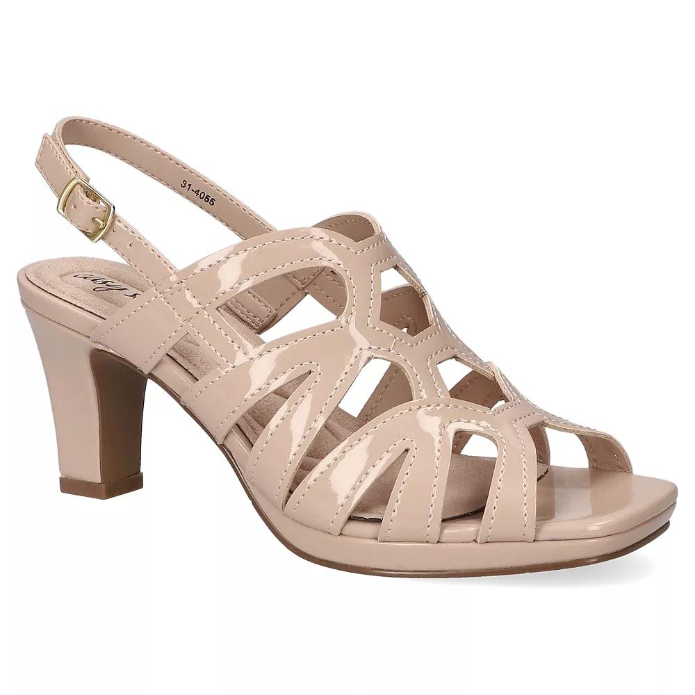 Easy Street Jetty Women's Slingback Heeled Platform Sandals, Size: 7.5, Nude Patent Product Image
