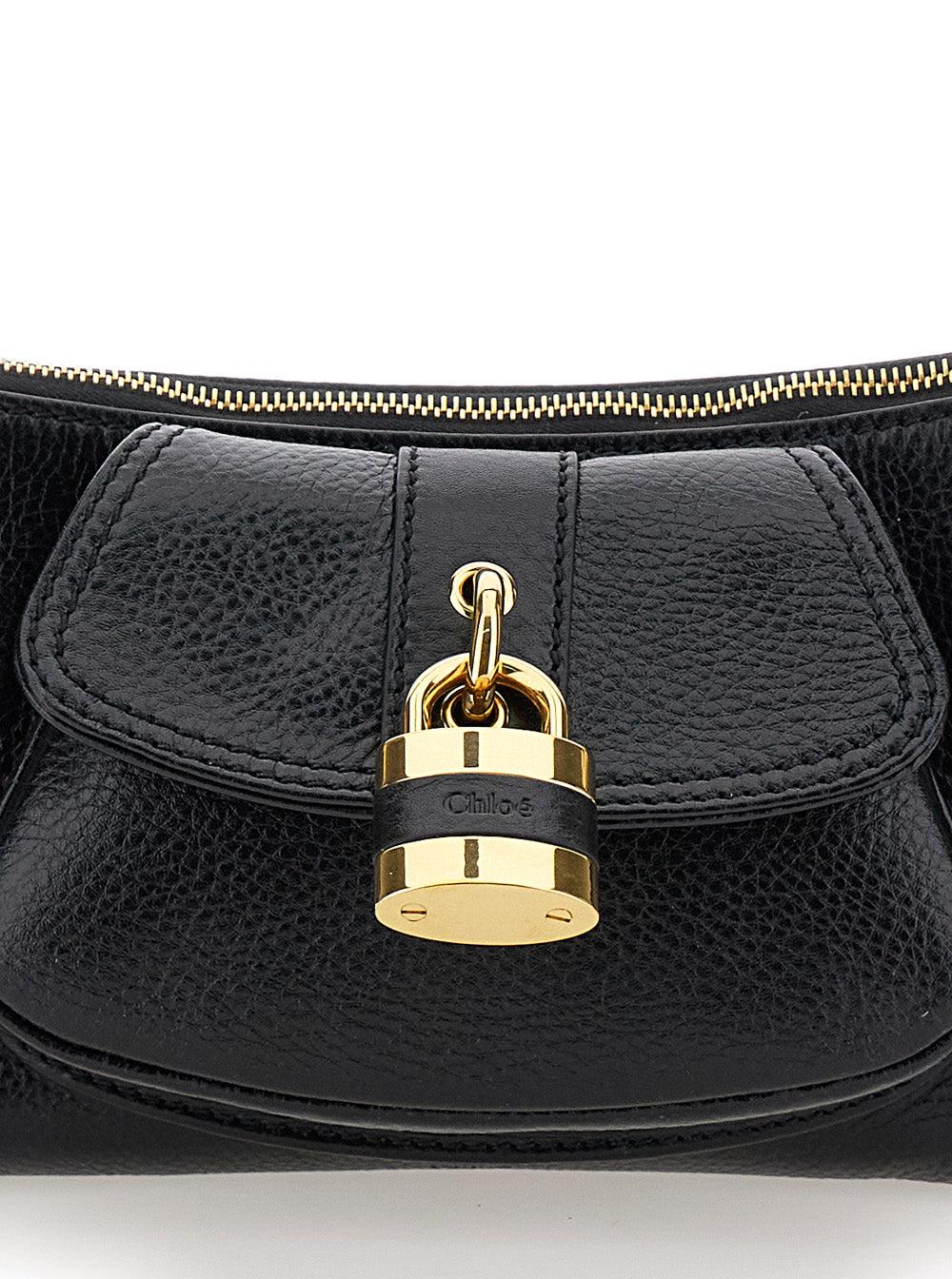 CHLOÉ The 99 Embellished Textured-leather Shoulder Bag In Black Product Image