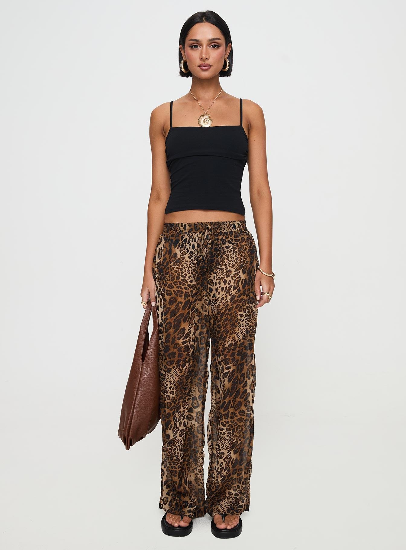 Fyre Wide Leg Pant Leopard Product Image