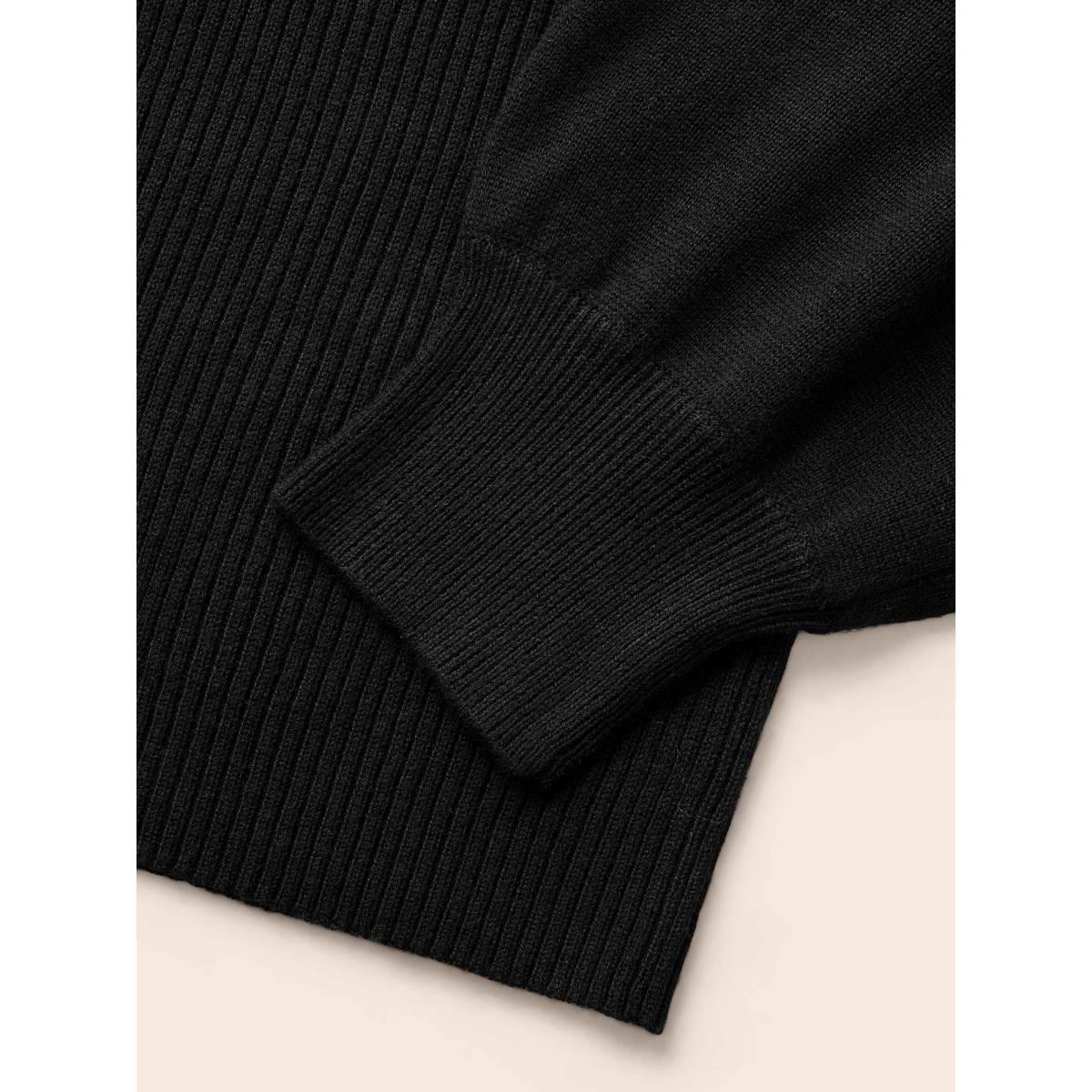 Plus Size Supersoft Essentials Turtleneck Cut Out Pullover Black Women Elegant Long Sleeve Turtleneck Everyday Pullovers BloomChic 18-20/2X Product Image