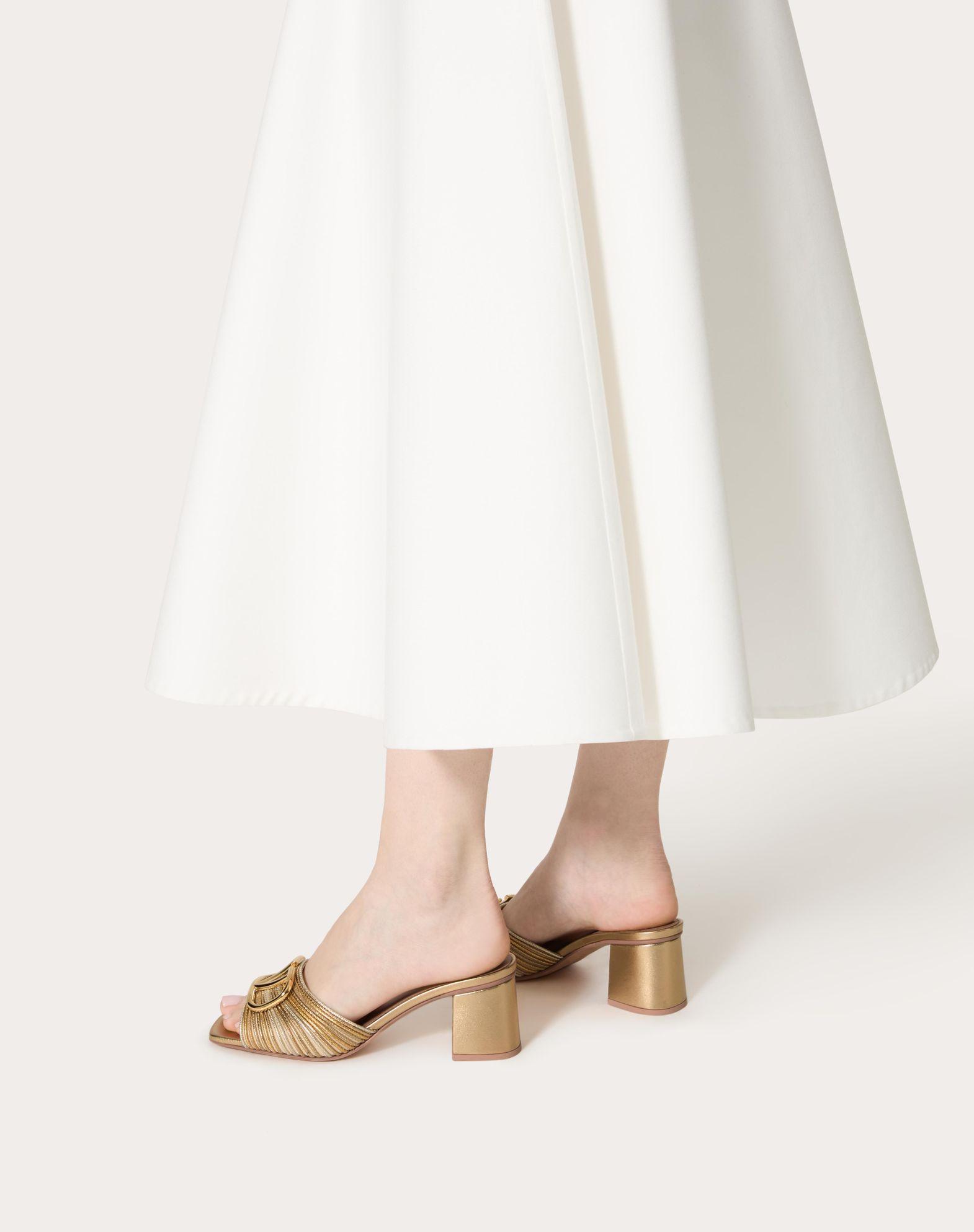 Metallic Vlogo Signature Slide Sandal With Cornely Embroidery 60Mm Product Image