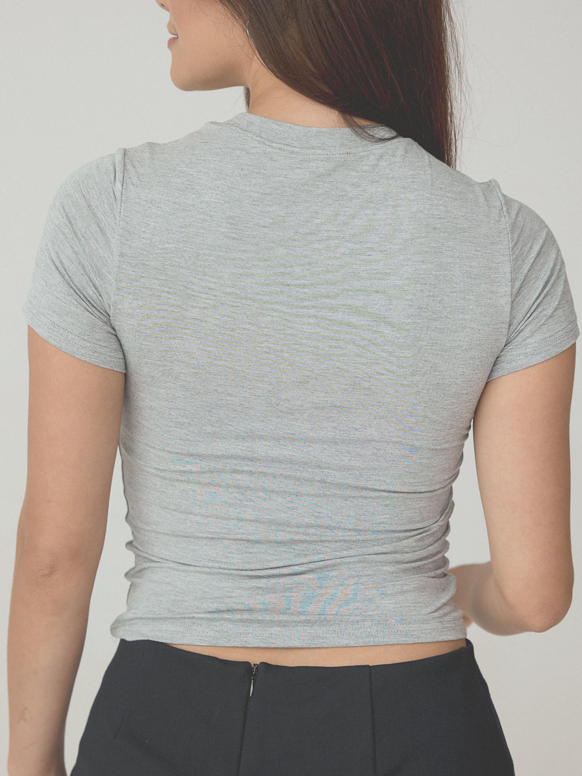 Solid Crew Neck Braless T-Shirt Product Image