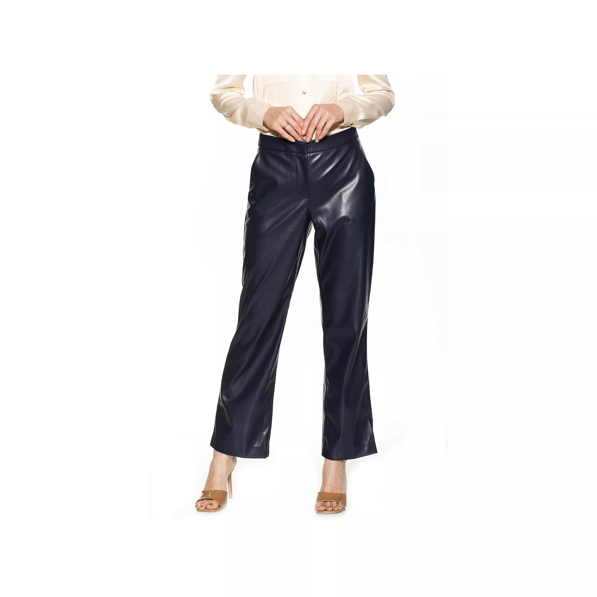 Women's ALEXIA ADMOR Faux-Leather Fitted Wide-Leg Pants,  Product Image