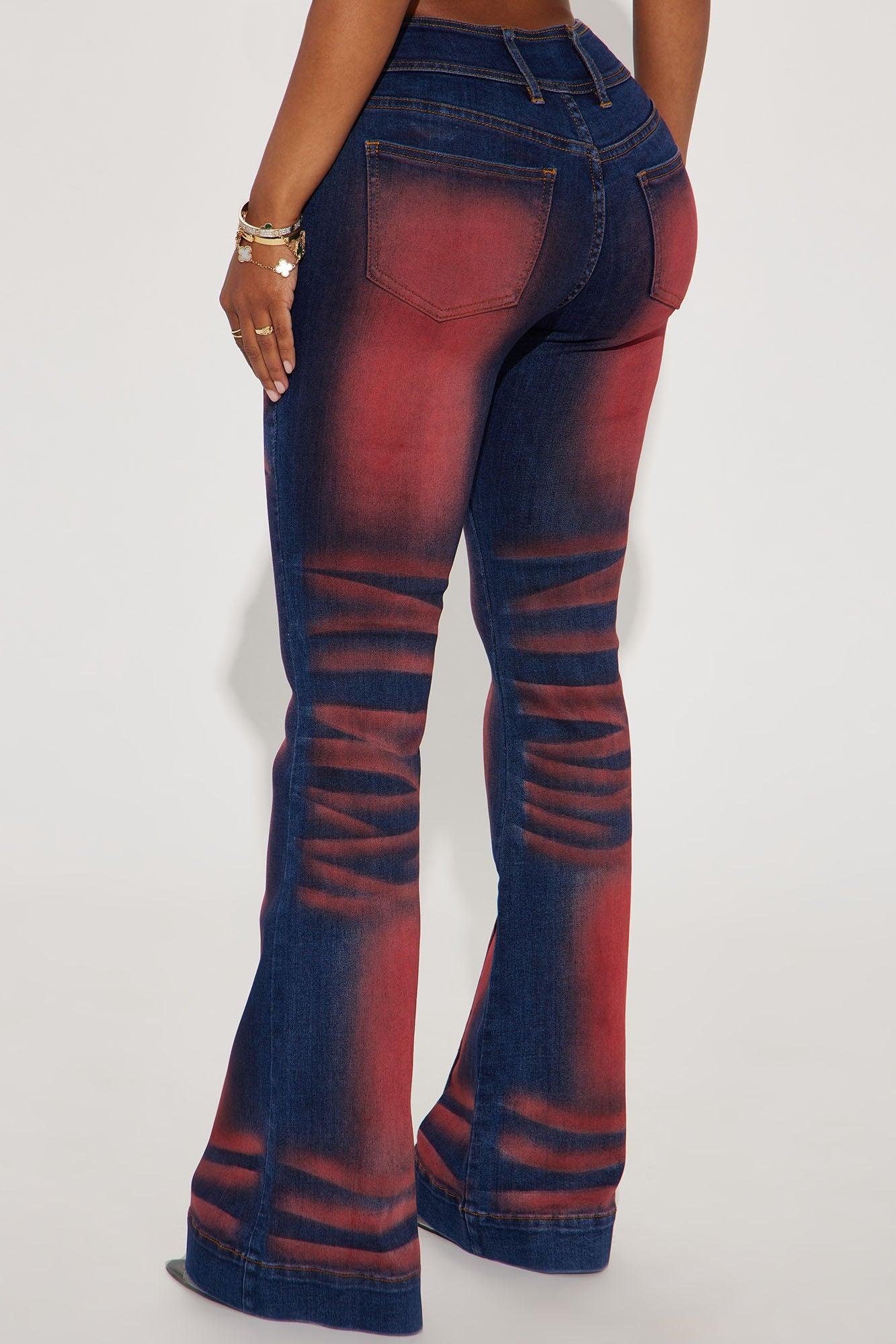 Enyo Stretch Flare Jeans - Red Product Image