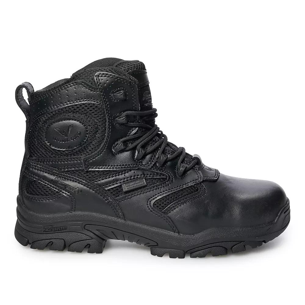 Thorogood The Deuce 6" Side Zip Men's Leather Waterproof Combat Uniform Boots, Size: 14 Wide, Black Product Image