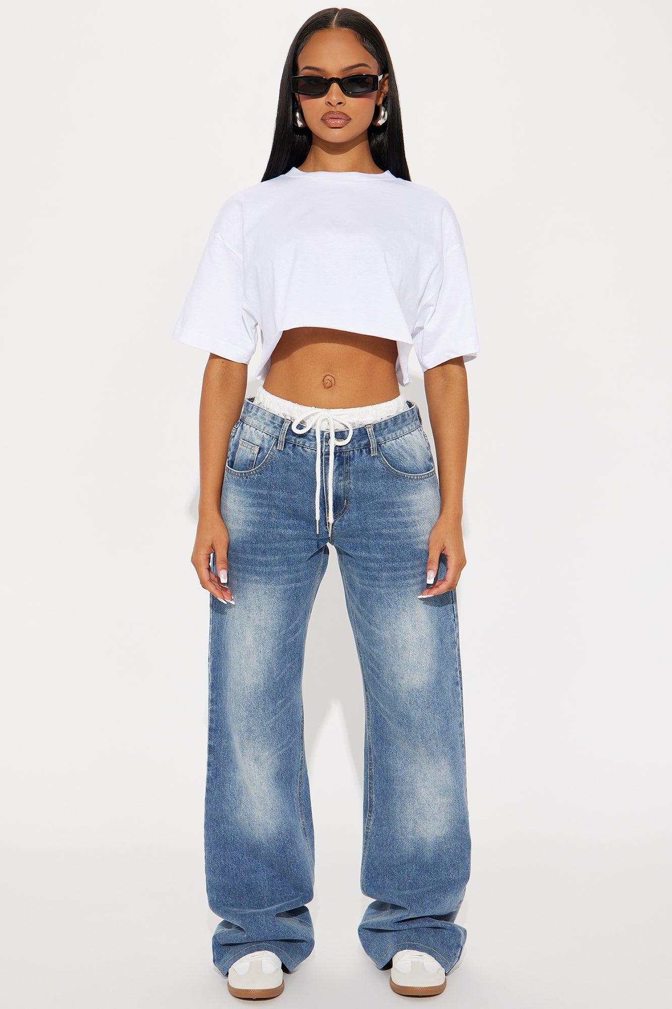 The Oversized Cropped Tee - White Product Image