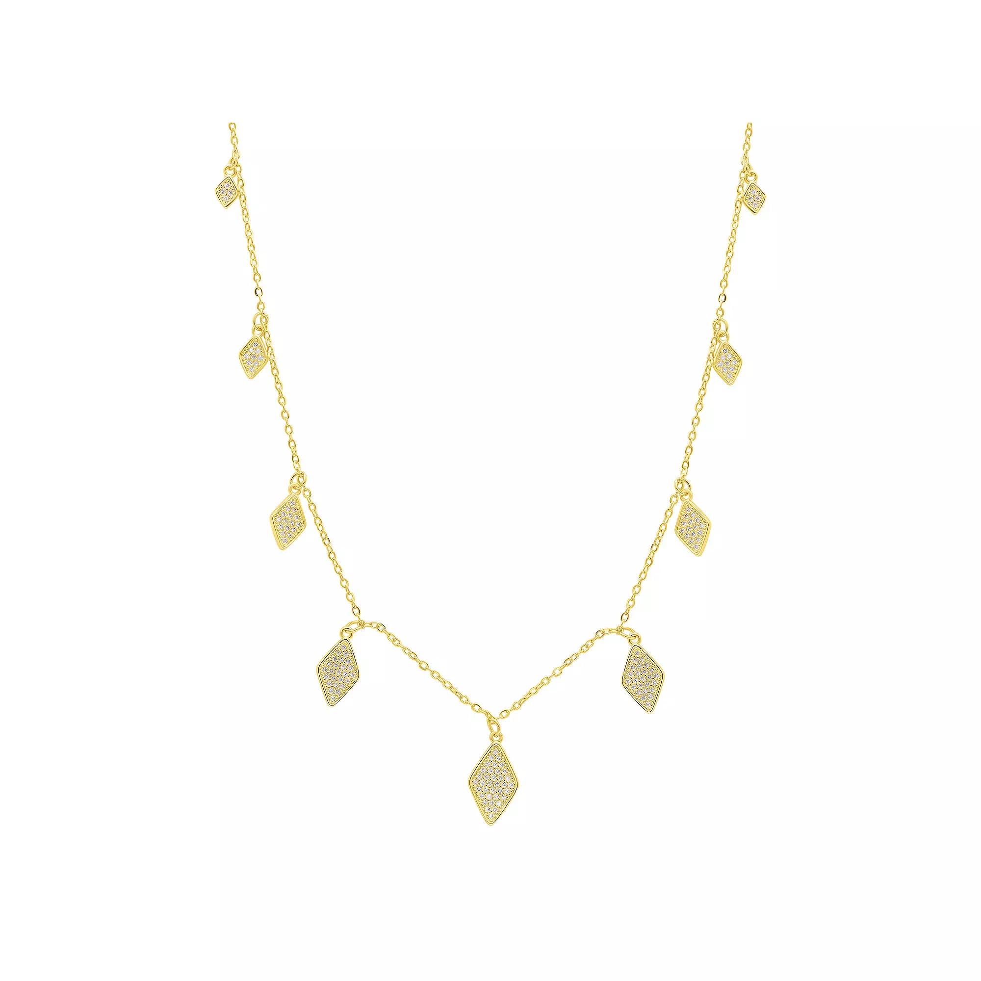Adornia 14k Gold Tone Diamond-Shape Drop Confetti Necklace, Womens Product Image