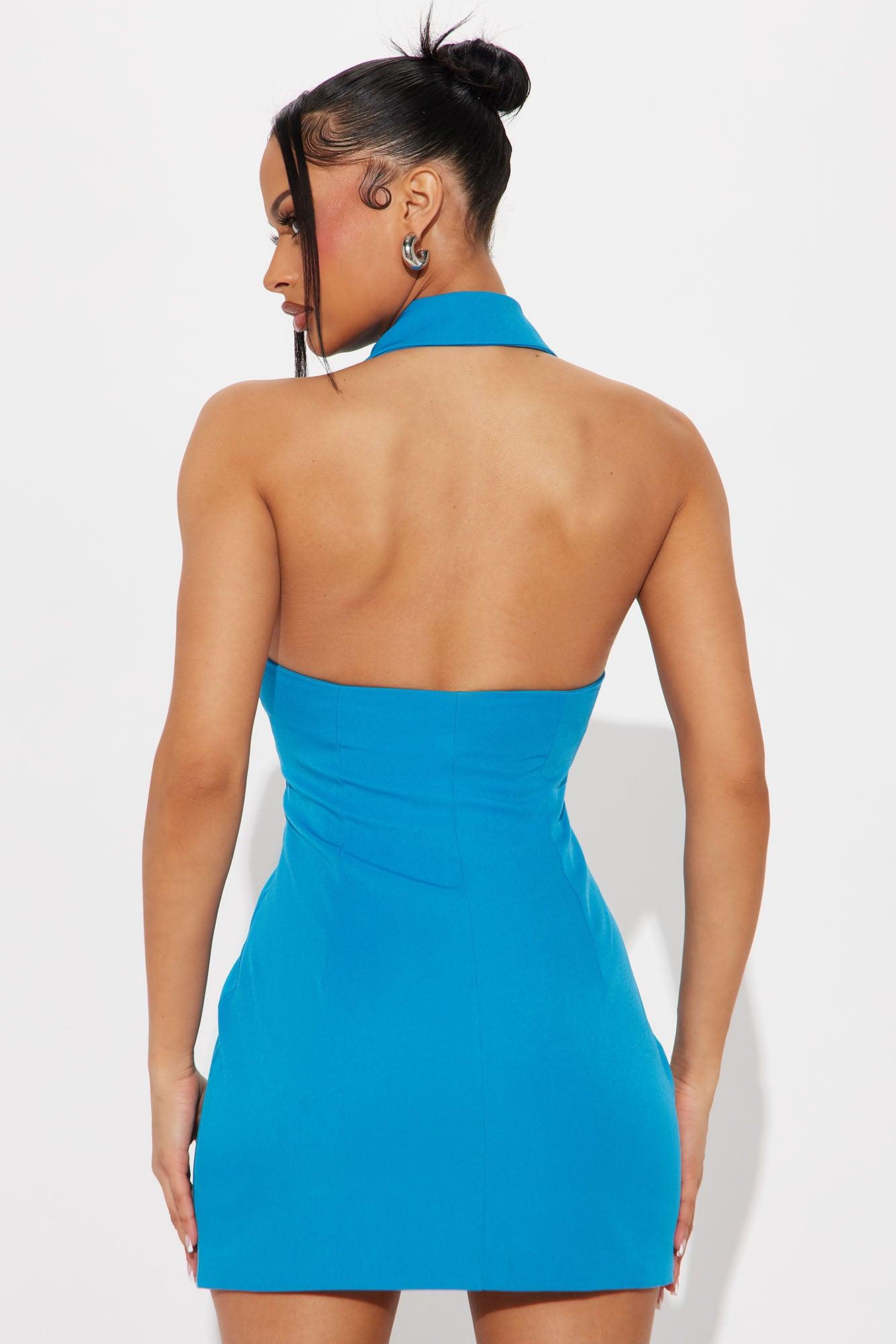 Olenna Collared Mini Dress - Blue Jay Product Image