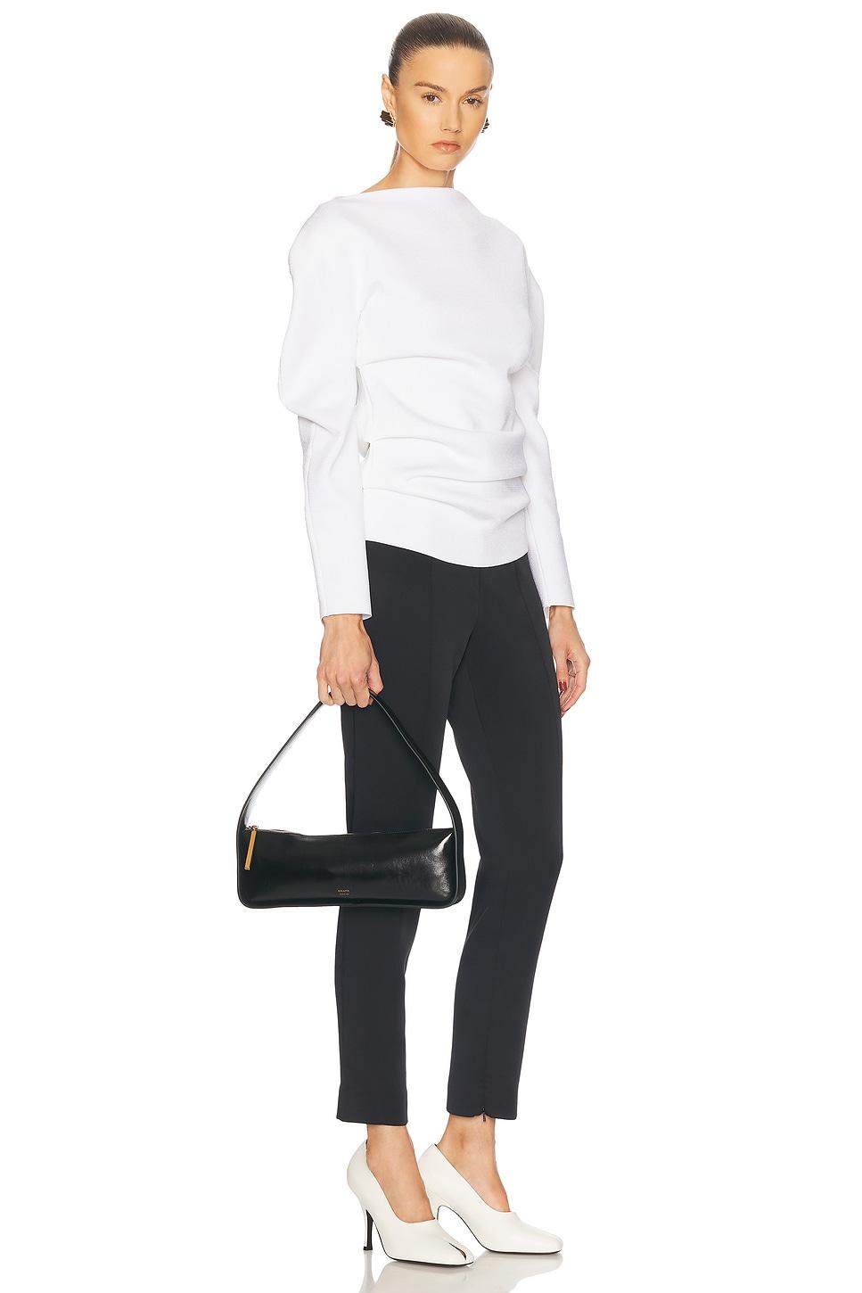 KHAITE Lori Crackle Patent Leather Shoulder Bag In Black Product Image