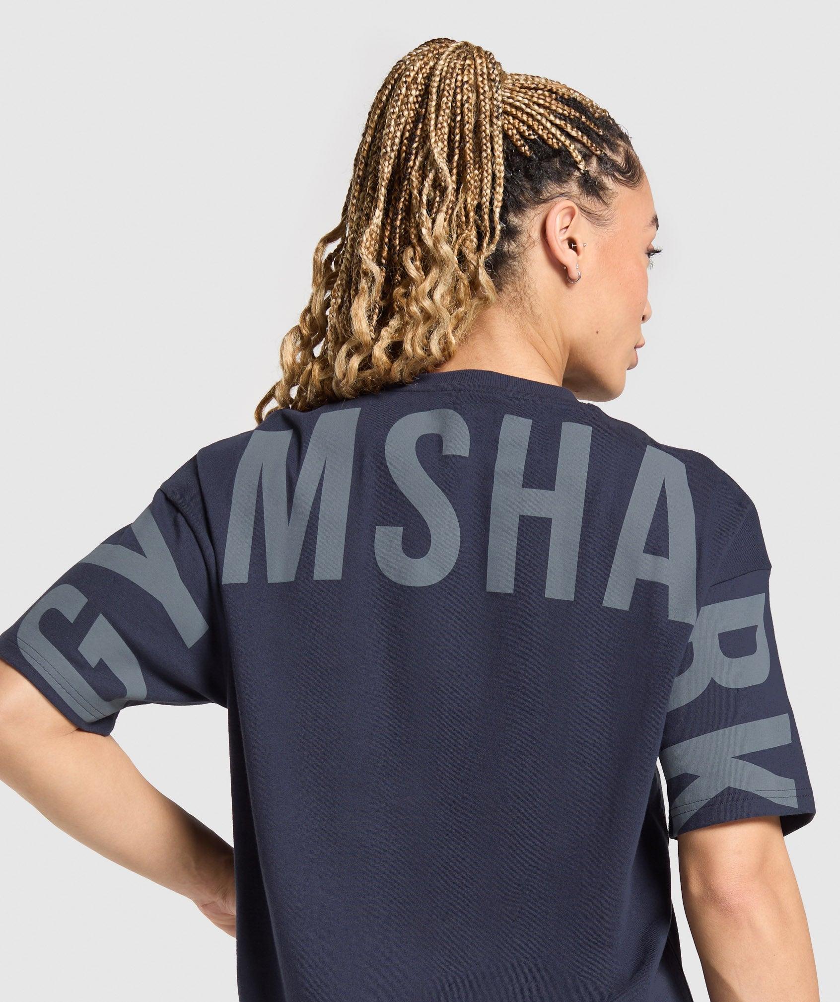 Gymshark Wordmark Graphic T-Shirt - Heavy Blue Female Product Image