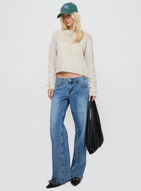 Sabryna Low Rise Straight Leg Jeans Blue Product Image